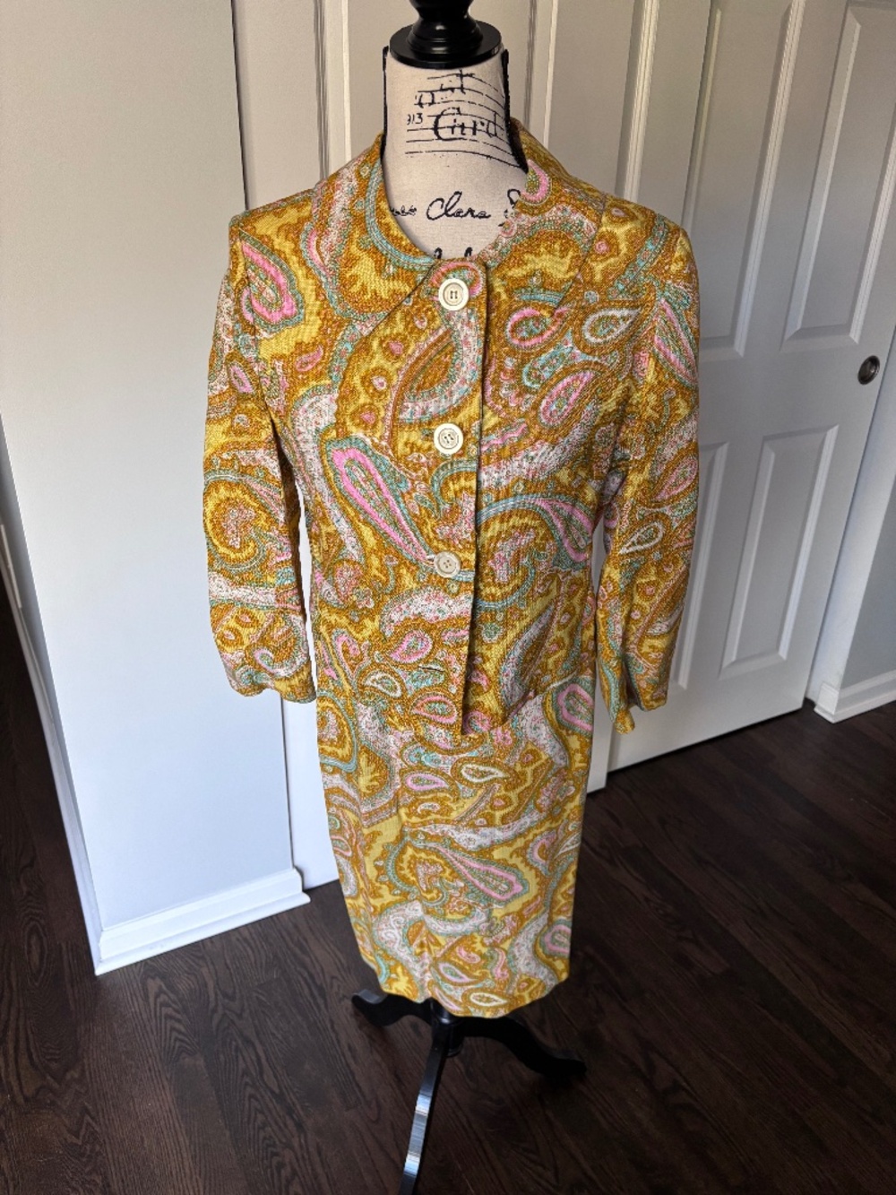 Vintage David Crystal Paisley skirt suit